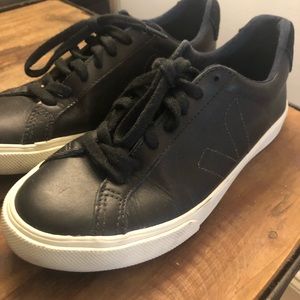 Veja Lowtop black leather sneakers